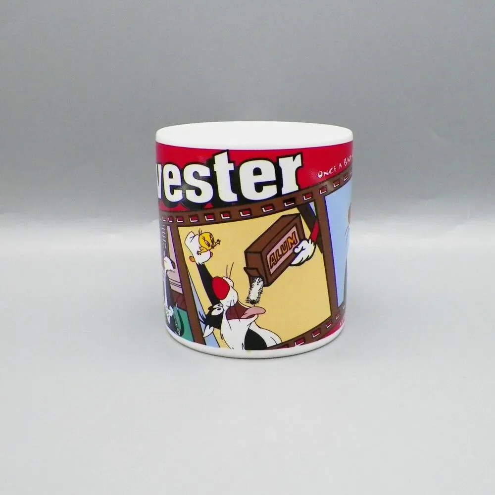 Sylvester & Tweety Ceramic Mug Cup Tea Coffee Looney Tunes Vintage 1995 Applause